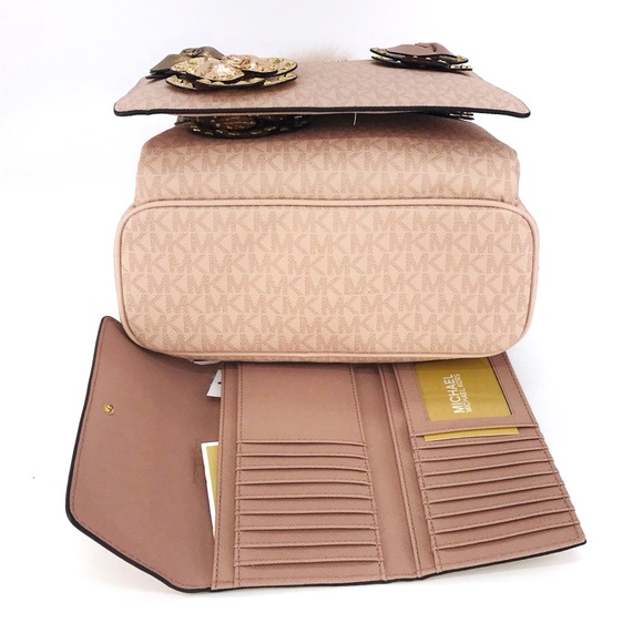 4PCS Michael Kors Abbey Backpack Wallet Clutch Pom - Picture 5 of 8